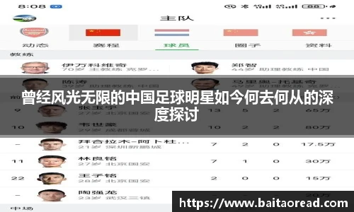 曾经风光无限的中国足球明星如今何去何从的深度探讨